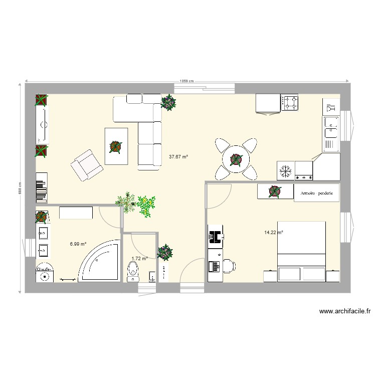 maison figa entr&eacute;e bas chambre droite saloncuisine en long. Plan de 0 pièce et 0 m2
