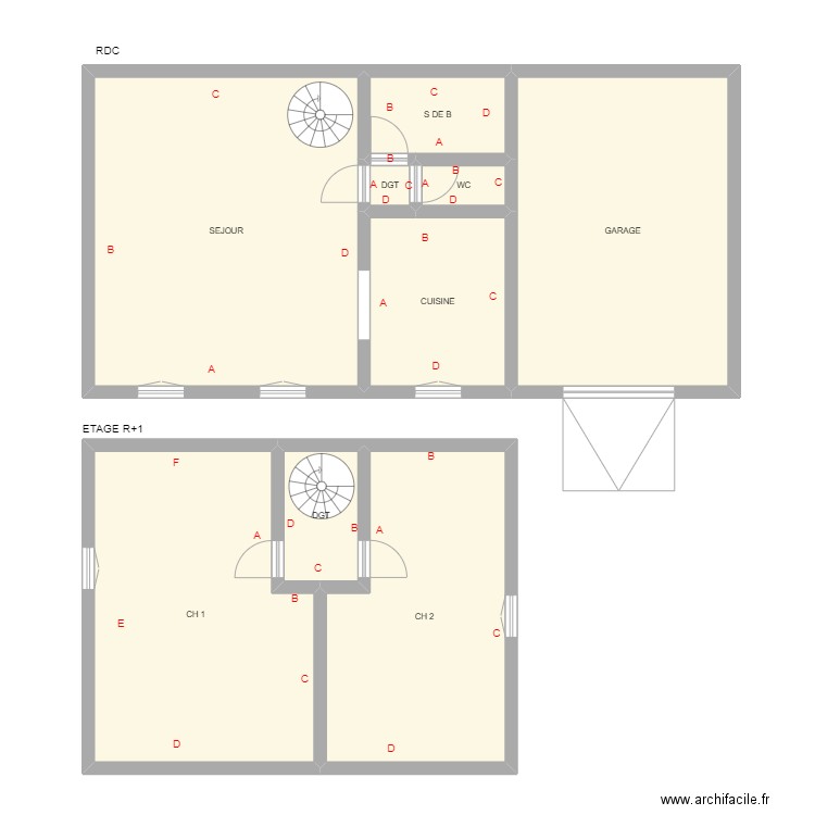 TUFFNELL. Plan de 9 pièces et 142 m2