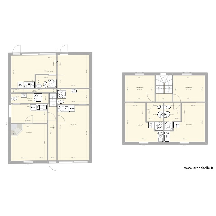 DJAZIRIMIL. Plan de 13 pièces et 141 m2