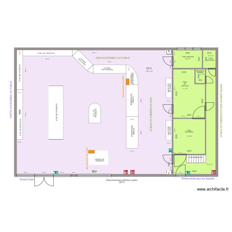 LOCAL DES SAVEURS APRES TRAVAUX. Plan de 0 pièce et 0 m2