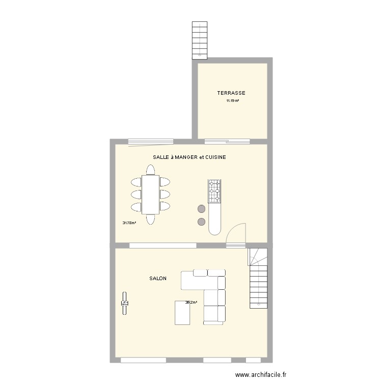 Aiseau premier etage. Plan de 0 pièce et 0 m2