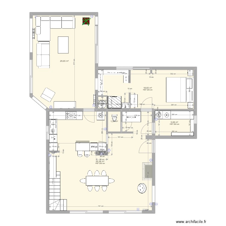 Chasselay new new. Plan de 15 pièces et 166 m2