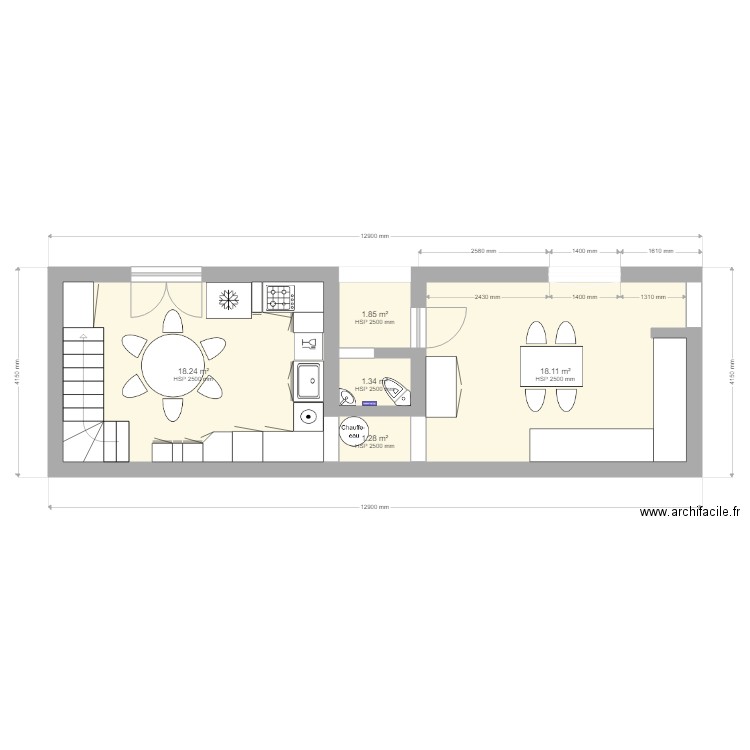 Appartement Michelet rdc. Plan de 0 pièce et 0 m2