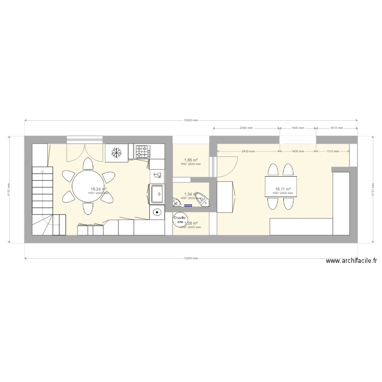 plan appartement 41 m2
