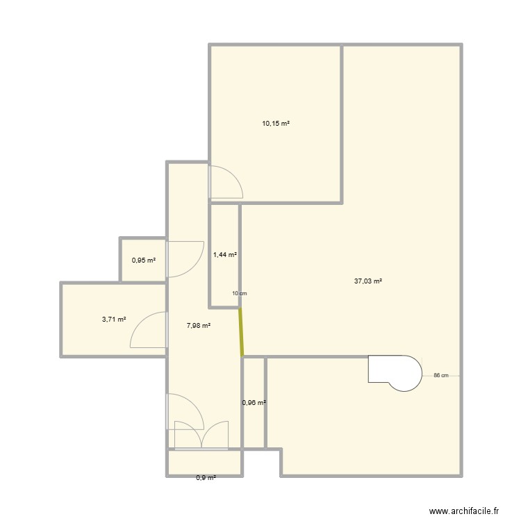 Appart Orsay Xm2. Plan de 8 pièces et 63 m2