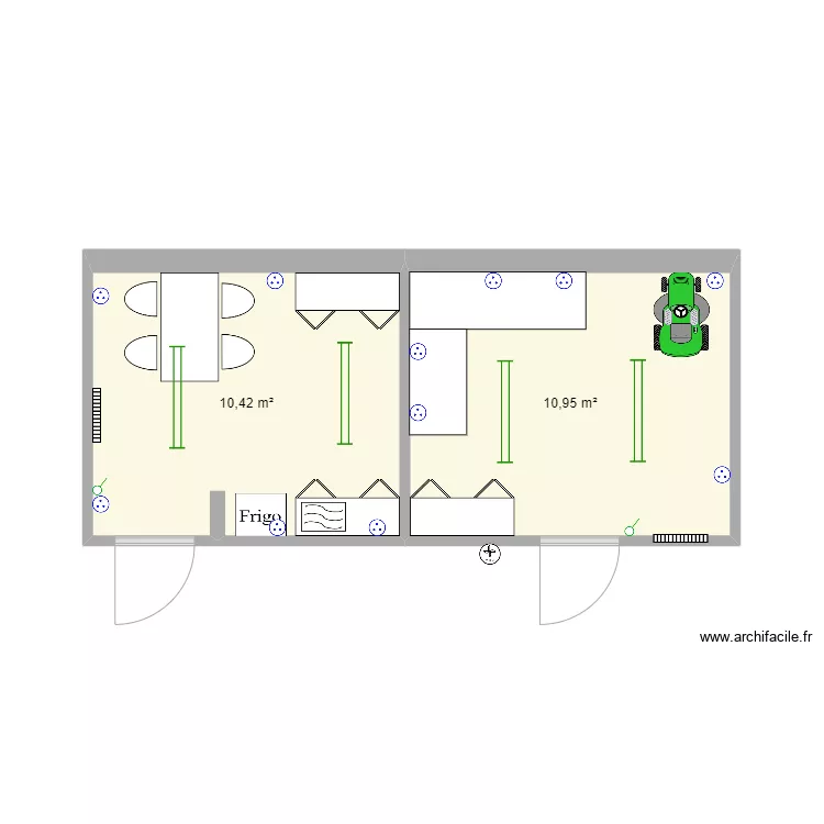 Locaux Gardien . Plan de 