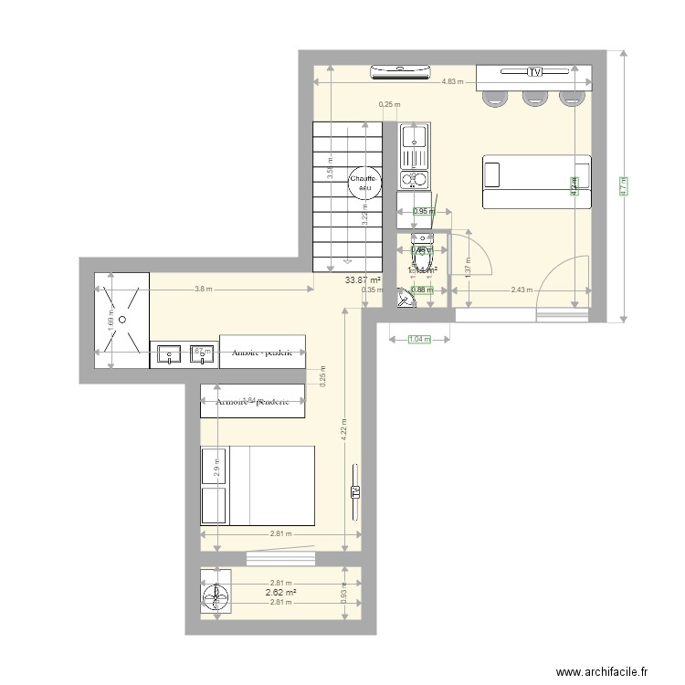 plan rdc louis mille 2eme version. Plan de 0 pièce et 0 m2