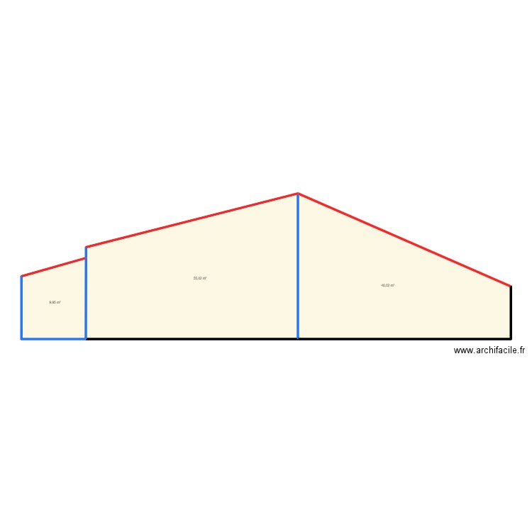 bat 2. Plan de 3 pièces et 111 m2