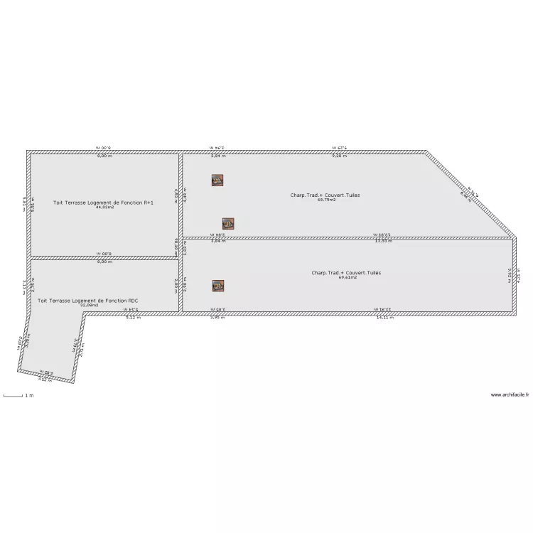 Toiture Oller Ren&eacute; A1/L1. Plan de 