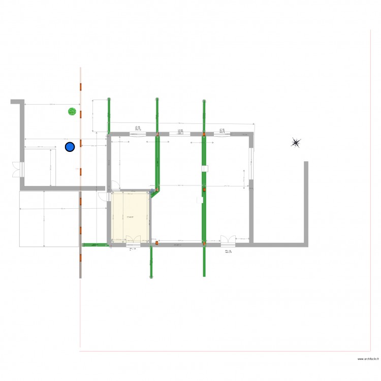 réflexion  3 appartements  dans écurie. Plan de 0 pièce et 0 m2