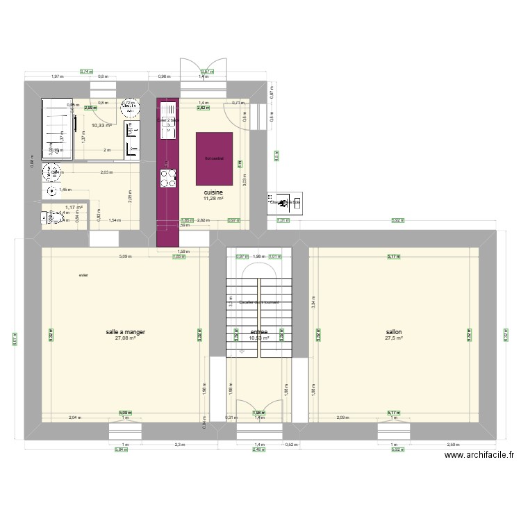 plan rdc modif. Plan de 0 pièce et 0 m2