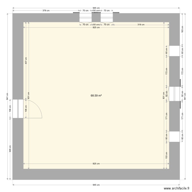 Combles. Plan de 0 pièce et 0 m2