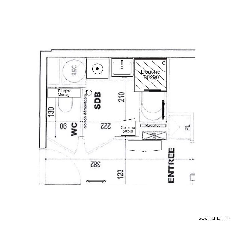 salle de douche . Plan de 0 pièce et 0 m2