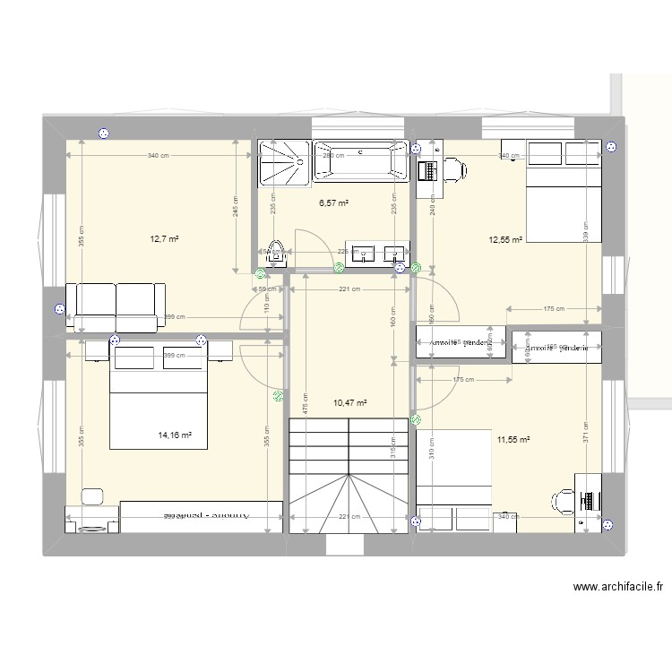 Kevin 2. Plan de 12 pièces et 174 m2