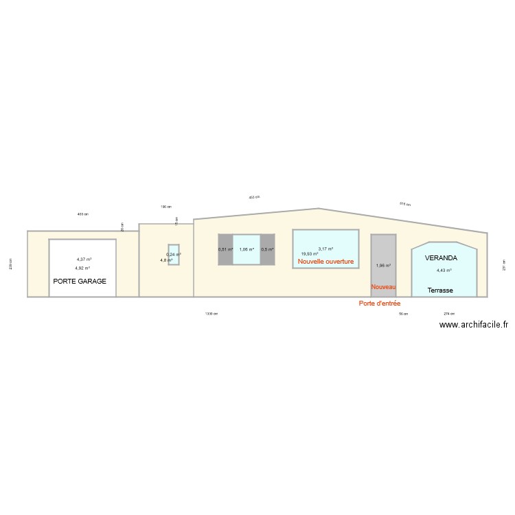 facade ouest apres renovation. Plan de 0 pièce et 0 m2