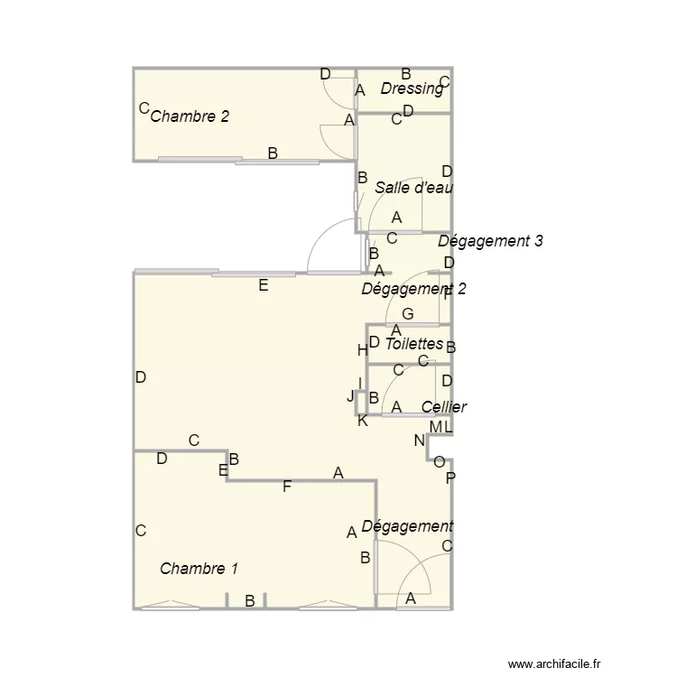 Croquis AUJAY. Plan de 