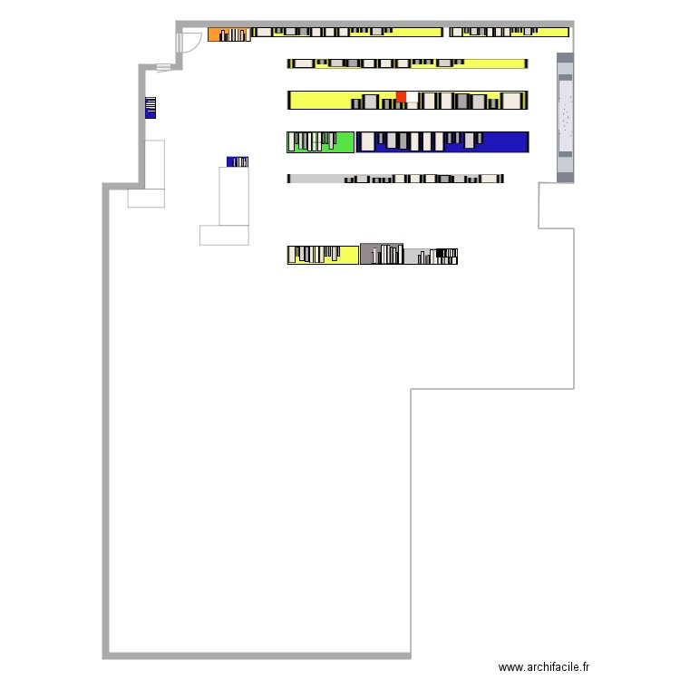 Magasin. Plan de 0 pièce et 0 m2