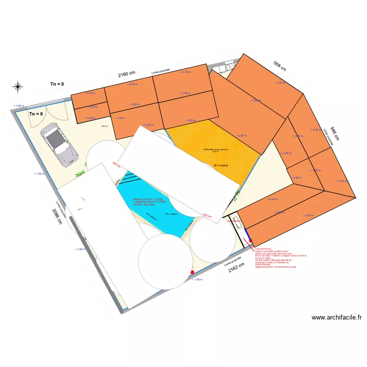 Bois plage travaux avec terrasse modifi&eacute;e NEW piscine 2. Plan de 