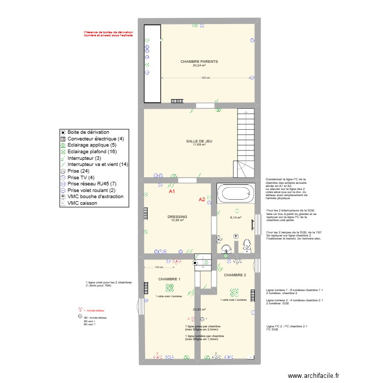 Etage. Plan de 0 pièce et 0 m2