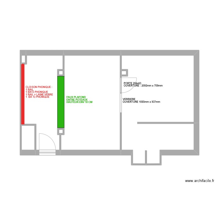 GUILHEM VINCENT MACONNERIE. Plan de 7 pièces et 38 m2