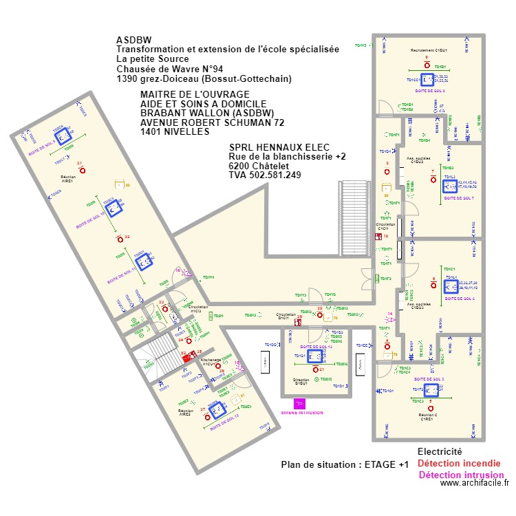 ASDBW1. Plan de 21 pièces et 687 m2