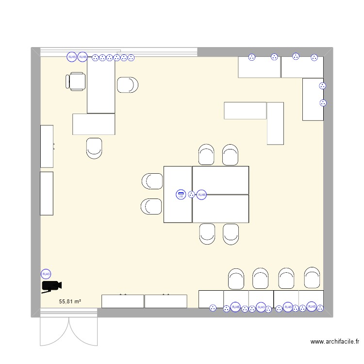 Salle GIVERNY. Plan de 1 pièce et 56 m2