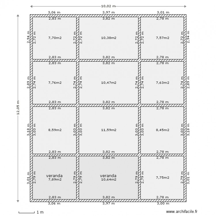 longrines. Plan de 0 pièce et 0 m2