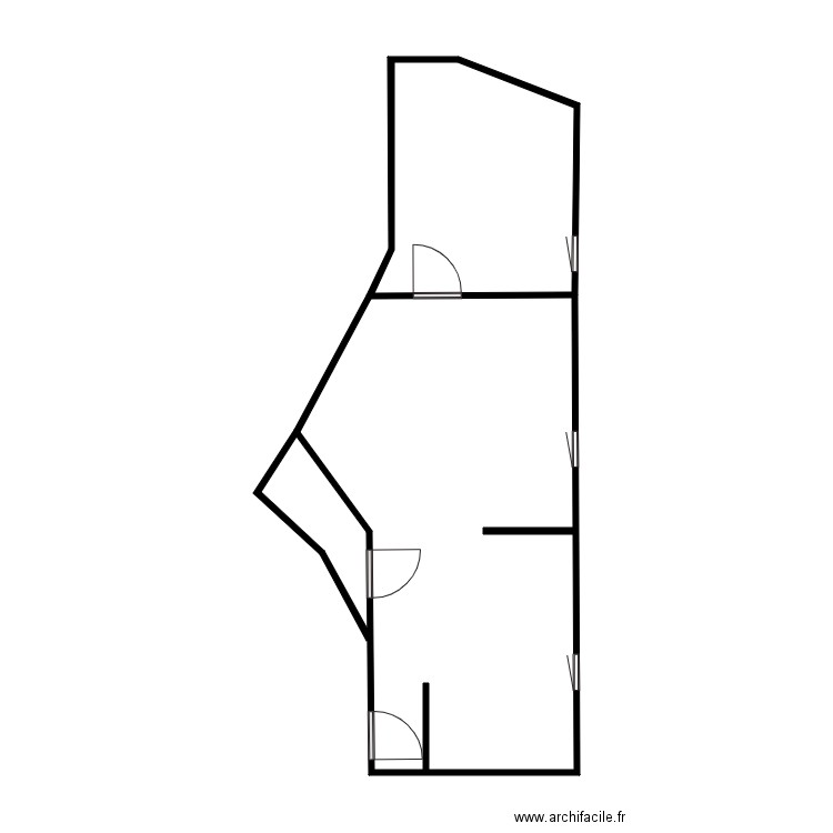 bonhomeau. Plan de 2 pièces et 39 m2