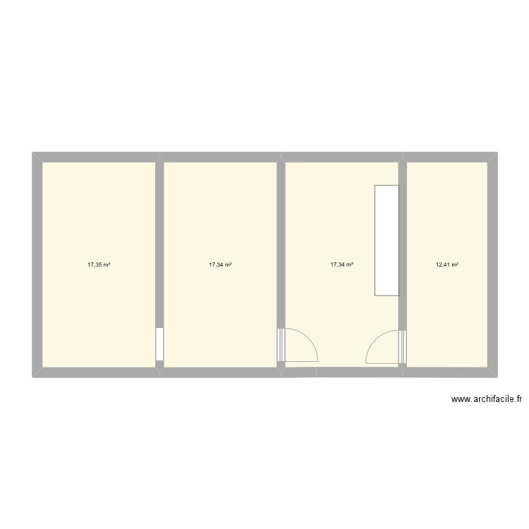 31-rdc. Plan de 4 pièces et 64 m2