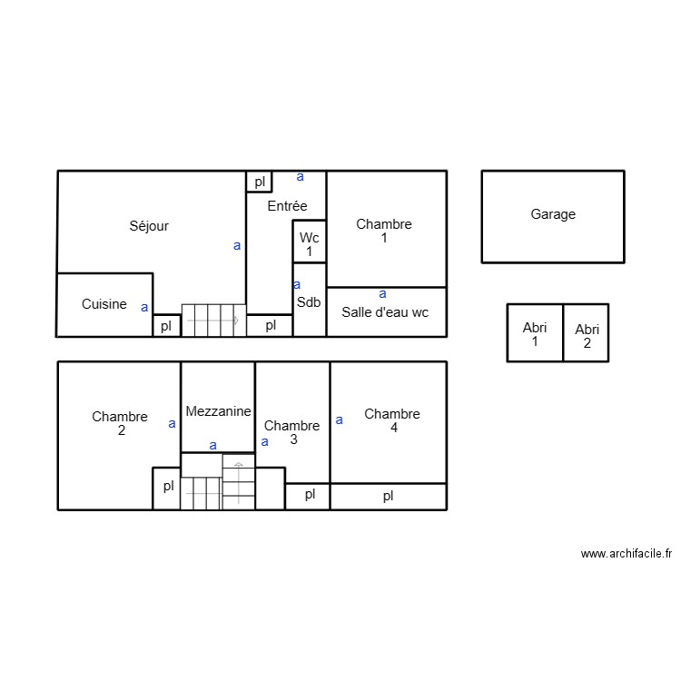 LOCTUDY HERJEAN. Plan de 18 pièces et 34 m2