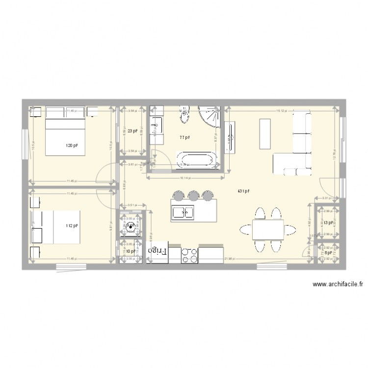 logement sous sol degagé. Plan de 0 pièce et 0 m2