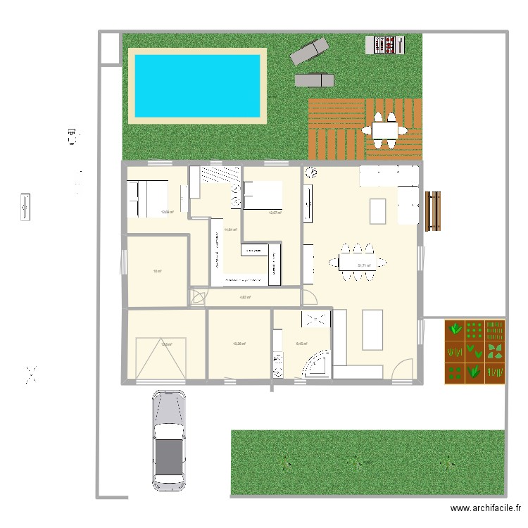 MAISON ANTOINE ET LISA. Plan de 9 pièces et 138 m2
