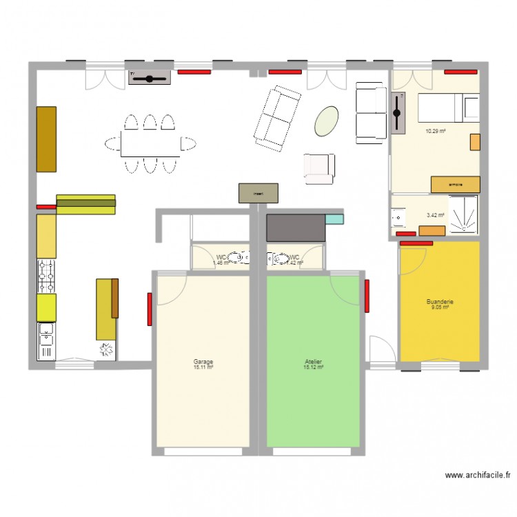 7 et 8 Rch après travaux 2. Plan de 0 pièce et 0 m2