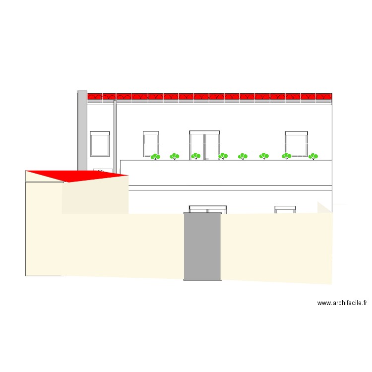 façade ouest projet persp. Plan de 0 pièce et 0 m2