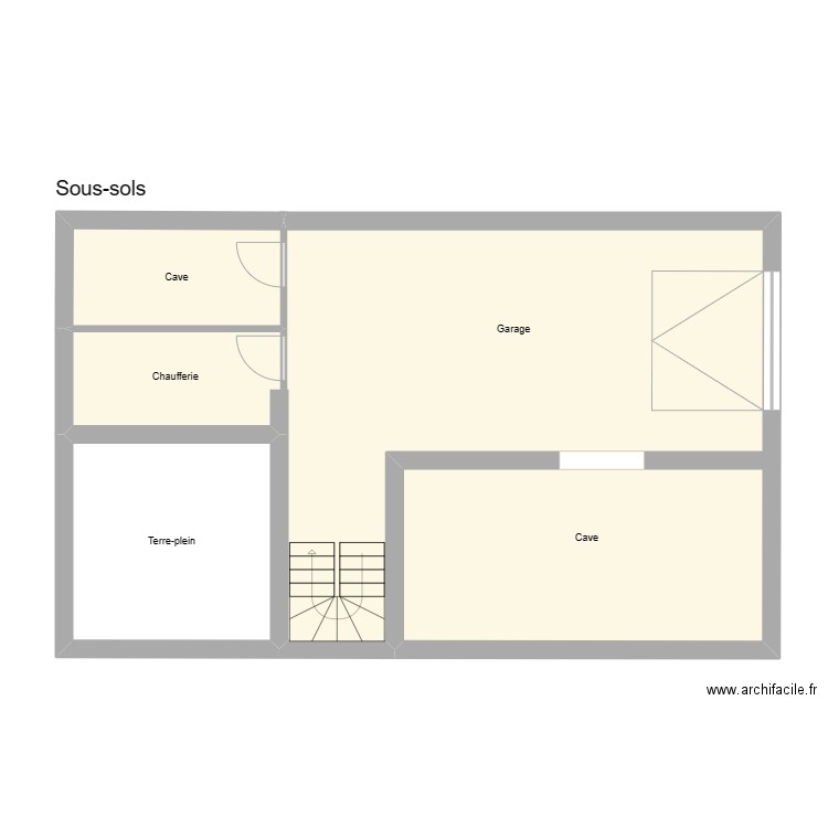 Fory sous-sol. Plan de 3 pièces et 86 m2