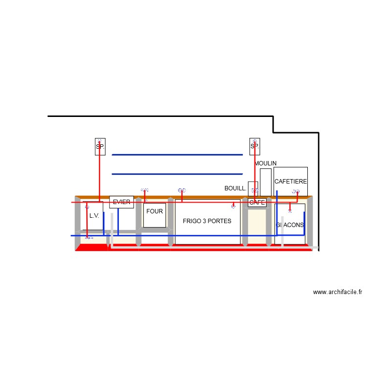 BAR. Plan de 7 pièces et 3 m2