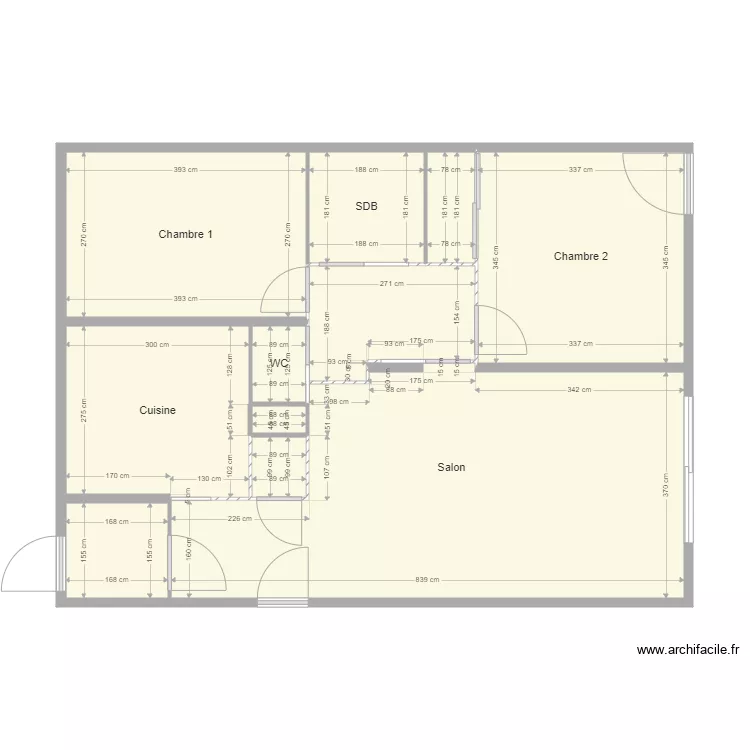Plan Maison Vierge avec Mesures et Superficies. Plan de 