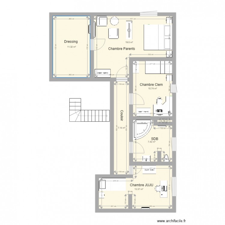 Plan complet maison meubles. Plan de 0 pièce et 0 m2