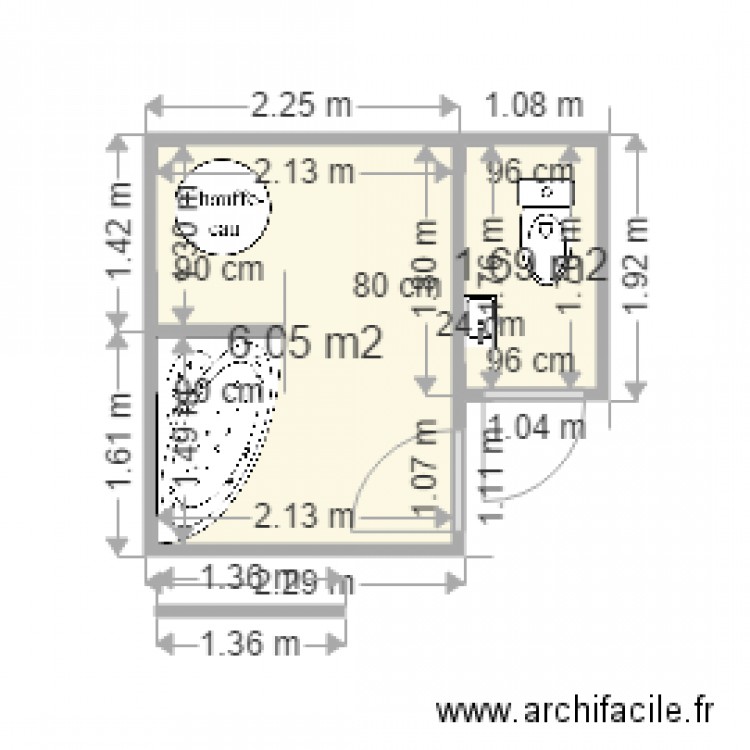 salle de bain rdc. Plan de 0 pièce et 0 m2