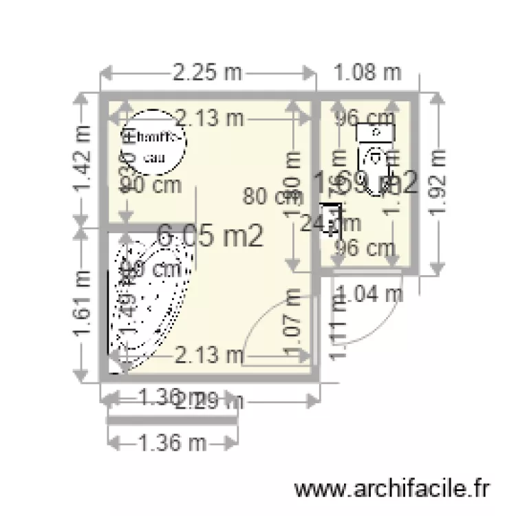 salle de bain rdc. Plan de 
