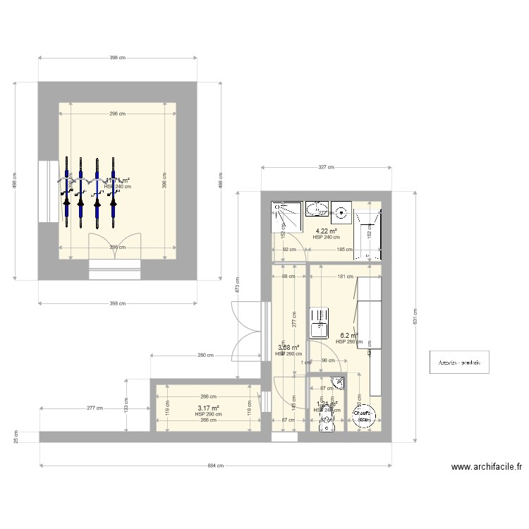 extension Grouchy. Plan de 0 pièce et 0 m2