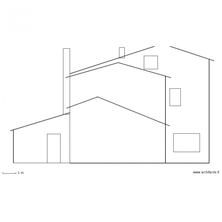 Facade Ouest actuelle. Plan de 0 pièce et 0 m2