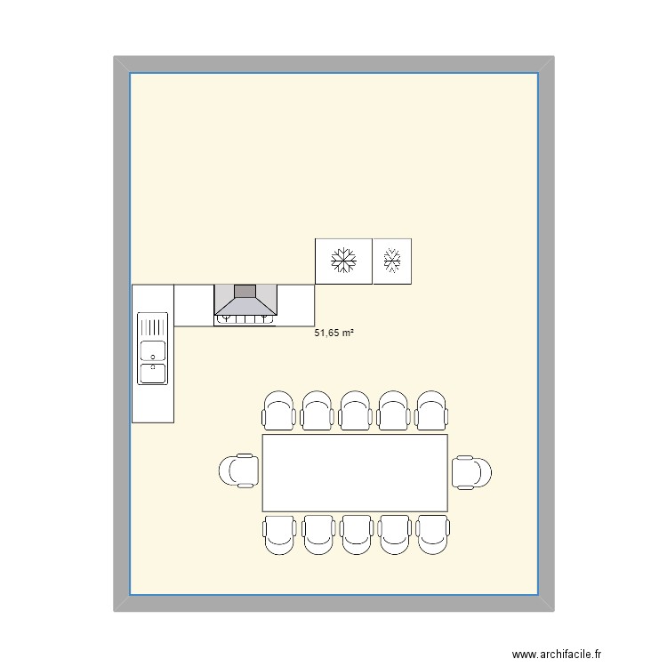 Plan 2 - xxm². Plan de 1 pièce et 52 m2