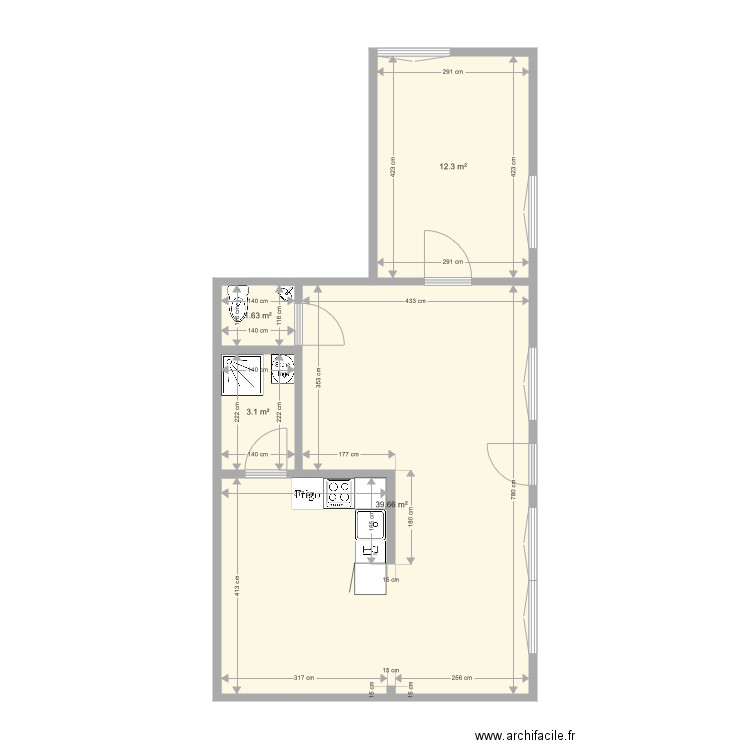 Rez sud est. Plan de 0 pièce et 0 m2