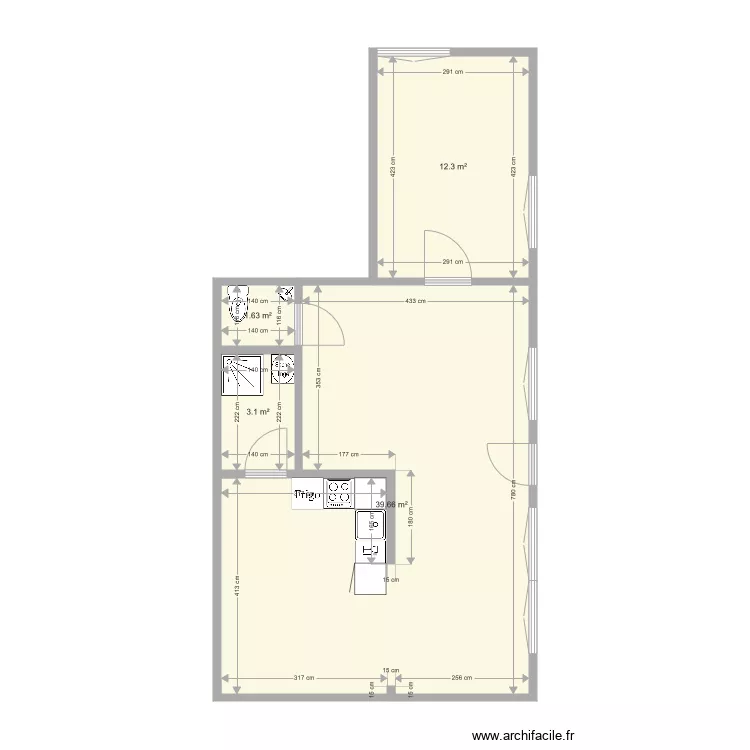 Rez sud est. Plan de 
