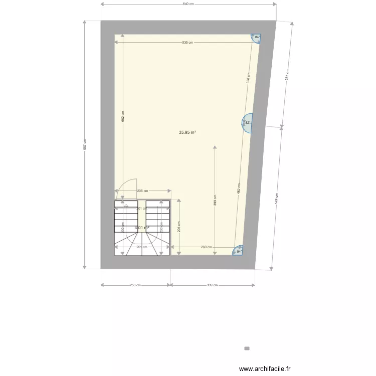 GUILLON VERNE  2&egrave;me ETAGE EXISTANT. Plan de 