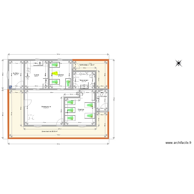 plan maison claire AMENAGE OPITIPA V03. Plan de 0 pièce et 0 m2