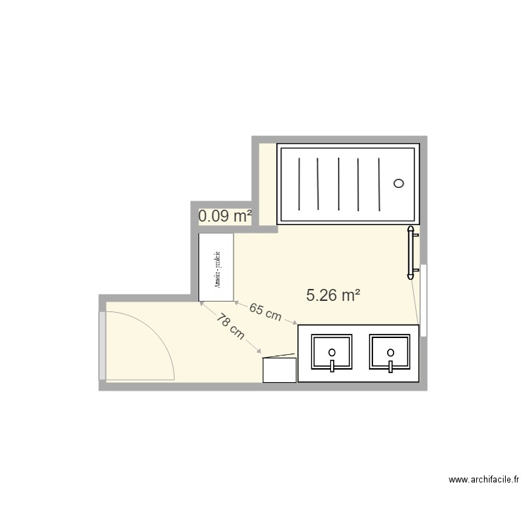 plan salle de bain Patricia V2 . Plan de 0 pièce et 0 m2