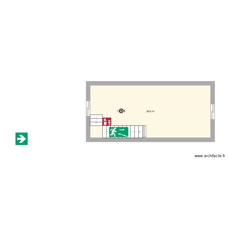 plan 2 eme étage. Plan de 1 pièce et 27 m2