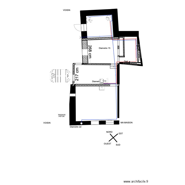 MESURES PROJET def plomberie@. Plan de 0 pièce et 0 m2